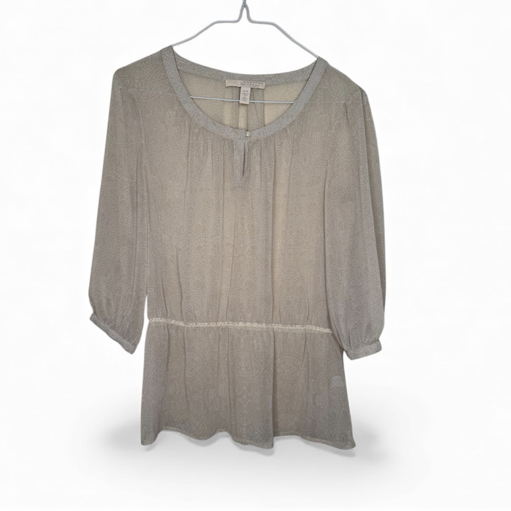 Banana Republic Womens Beige Peblum Blouse Medium